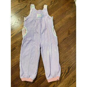 Bonjour Vintage Corduroy Jumper Purple Pockets Sz 3T‎